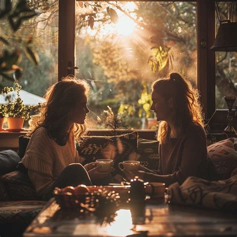 A business coaching conversation between two women in warm low light